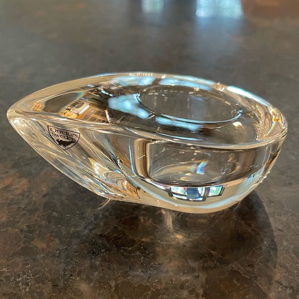 Vintage Orrefors Sweden Crystal Drop Votive Tealight Holder 90s  Martti Rytkonen - Picture 4 of 16